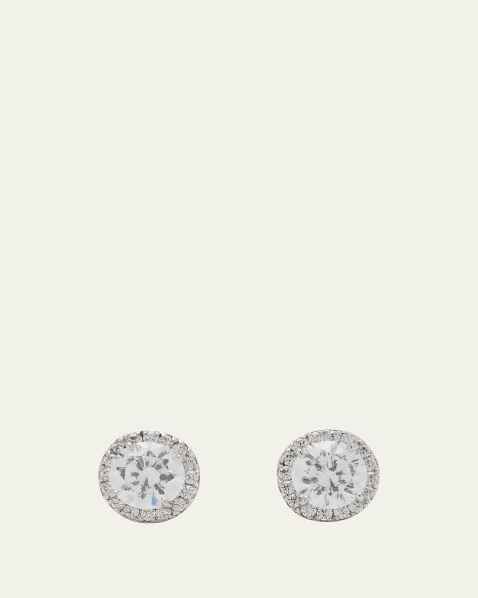 Sterling Silver 1.5ct Pave Stud Earrings